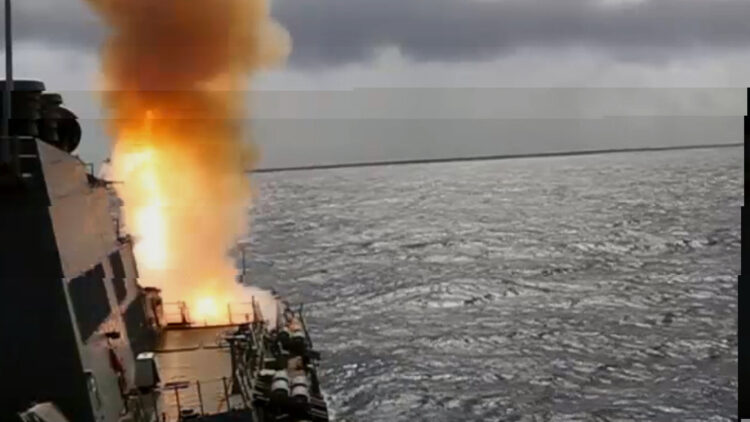 US Navy Destroyer Missile Launch